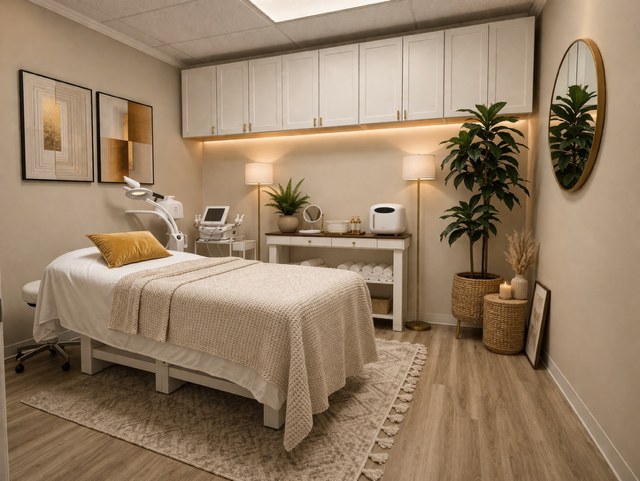 Medspa treatment room representing medspa clients served by SERP Maverick